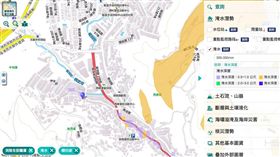 本次淹水的基隆新西街有先前已被推估出為淹水風險區。（圖／國家災害防救科技中災害潛勢地圖網站）