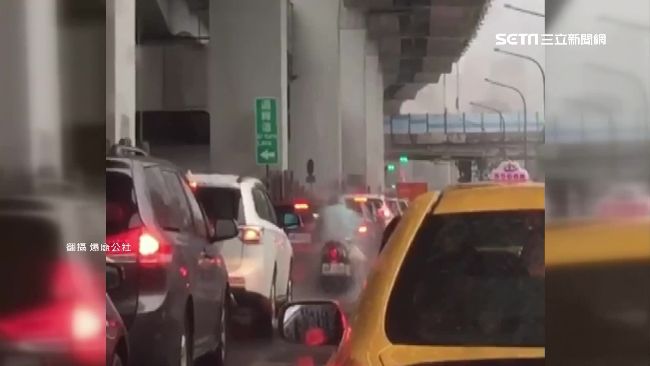 橋下大雨SPA沖騎士頭　原是管線裂