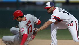 大谷翔平敲出二壘打。（圖／美聯社／達志影像）