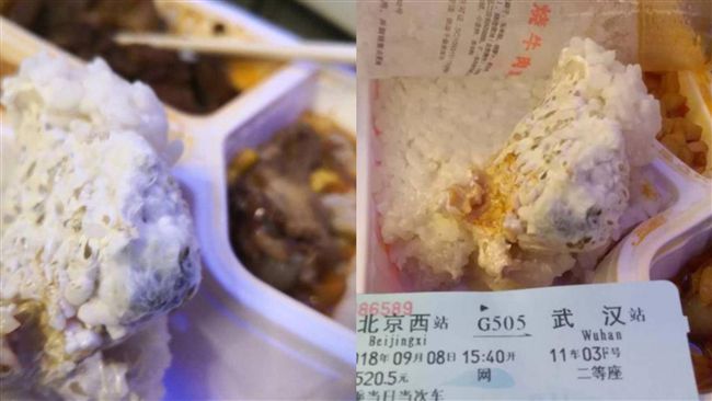 陸高鐵賣「發霉便當」　害他狂吐不止