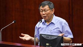 台北市長柯文哲出席台北市議會專案報告。 （圖／記者林敬旻攝）