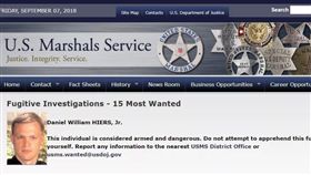 ▲希爾斯是美國法警15大通緝犯。（圖／翻攝自美國法警官網）
