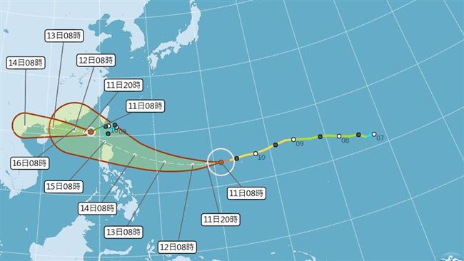 山竹颱風已成強颱　輕颱百里嘉形成
