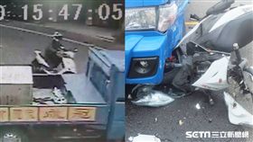 彰化貨車迴轉撞飛機車騎士／翻攝畫面