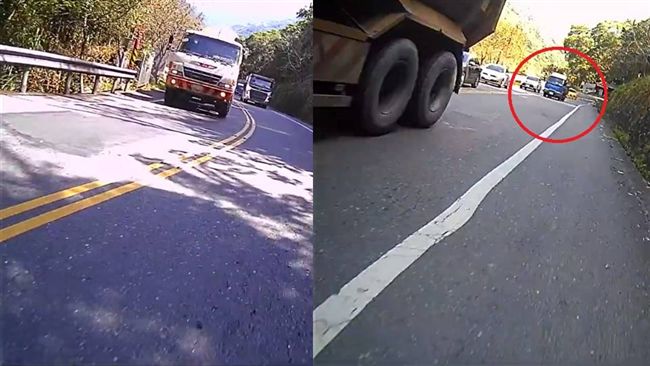 台14線連3車逆超　騎士慘被逼路肩