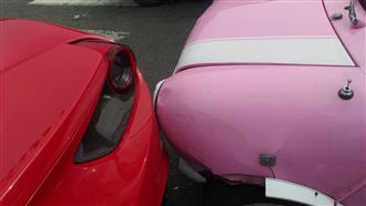 迷你親上法拉利！駕駛淚崩：沒有保險