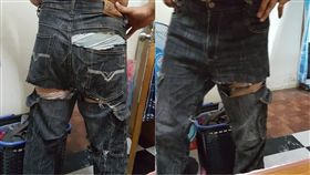 褲子,破褲,蹲下,品質,爆廢公社　圖／翻攝自臉書爆廢公社