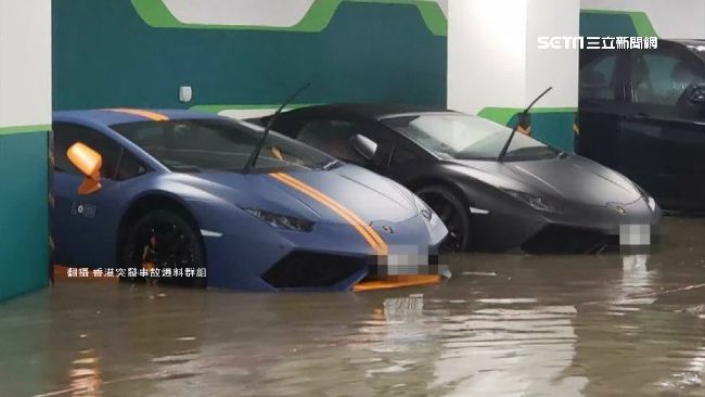 山竹雨彈狂炸香港　2藍寶堅尼慘泡湯