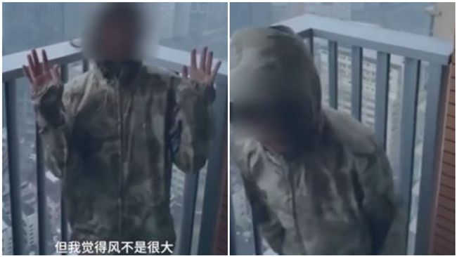 女站30樓嫌山竹風小　下秒就被吹斜