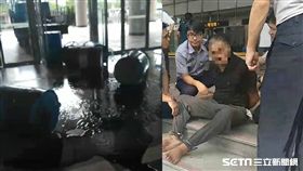 苗栗地院男倒汽油自焚／翻攝畫面