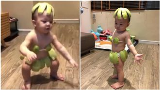 萌娃嗨穿柚基尼　「撒必素」跳養眼舞