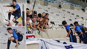 奔向觀眾席慶祝　下一秒慘摔入巨坑
歐霸聯賽,Benjamin Kololli,慘摔
翻攝自推特