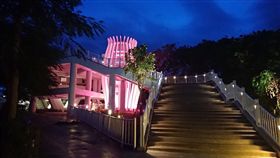 台中花博后里園區試燈 民眾讚「好漂亮！」／中市府提供