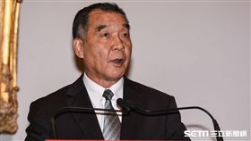 退輔會主委邱國正針對軍人年金改革發表談話。 （圖／記者林敬旻攝）