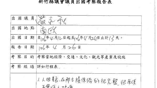 傻眼！議員南歐考察13天報告寫這樣