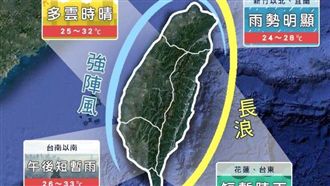 潭美明後最近台！一張圖看懂各地天氣