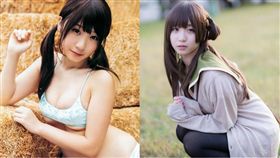 日本「最清純Coser」伊織萌尺度可不清純。（組合圖／翻攝自伊織萌推特）