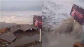 印尼強震引3公尺海嘯！驚悚畫面曝光