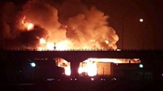 中市龍井紙廠大火　強風助火勢狂燒