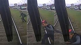 鐵軌,輾壓,電車,痛哭,頭破,撞車,跨越,俄羅斯, 圖／翻攝自YouTbue