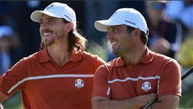 弗利伍德（左）與摩利納里在本屆萊德盃保持全勝。（圖／翻攝自PGATOUR Twitter）