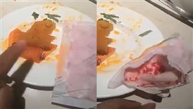 深圳海底撈驚見「衛生棉護墊」，消費者嚇傻：以為是肉…（圖／翻攝網易視頻）