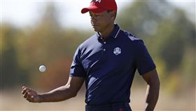 伍茲在本屆萊德盃全部吞敗。（圖／美聯社／達志影像）