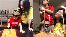 霍思燕跟老公杜江幫嗯哼開了5歲生日趴。(翻攝微博)