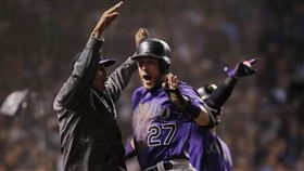 Trevor Story 跑回超前分。（圖／路透社／達志影像）