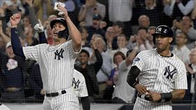 ▲Giancarlo Stanton生涯第一支季後賽安打就是全壘打。（圖／美聯社／達志影像）