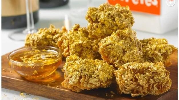 給土豪吃？速食店推「金箔炸雞翅」