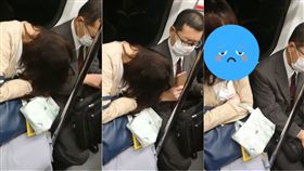 大叔,通勤,電車,正妹,手機,豔遇,敲頭,痴漢 圖／翻攝自推特　https://goo.gl/3UqQQb