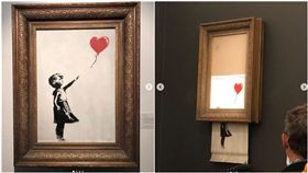 拍賣,惡作劇,名畫,氣球女孩,碎紙機（圖／翻攝自Instagram）