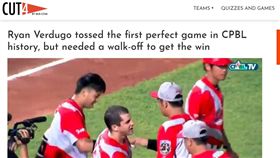 瑞安完全比賽登上大聯盟官網。（圖／翻攝自大聯盟官網）