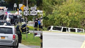 紐約,車禍,禮車,婚禮,餐廳,相撞,停車場,超速,失速　圖／翻攝自推特　https://goo.gl/eEYRBh