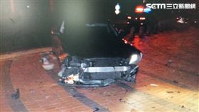 台北市警局鑑識中心技正郭蓬生酒駕自撞被記一大過（翻攝畫面）