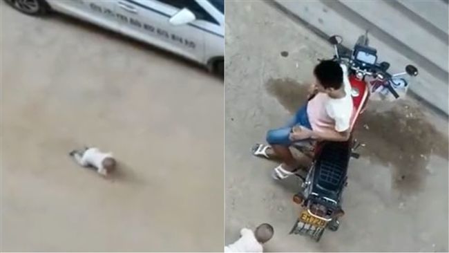 狠父母生了拒養！放任嬰街上爬行不理