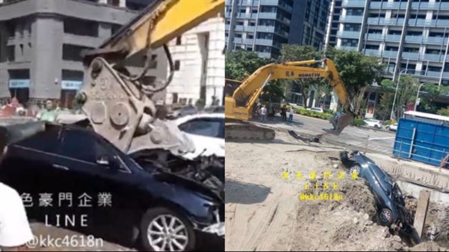 壓毀轎車推入坑！　怪手司機到案說明