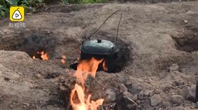 重慶地火60年未滅！村民用免費瓦斯爐燒飯（圖／翻攝自梨視頻）