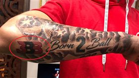 同JR被聯盟警告　球哥遮自品牌刺青
NBA,洛杉磯湖人,Lonzo Ball,商標刺青,J.R. Smith
翻攝自推特