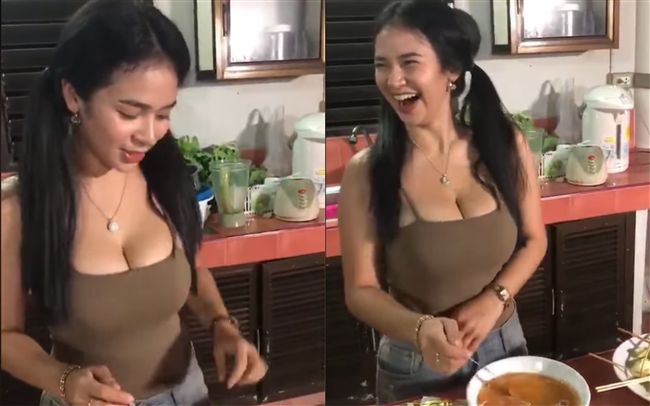 正妹打蛋胸器猛彈　泰國飛彈鄉民驚呆