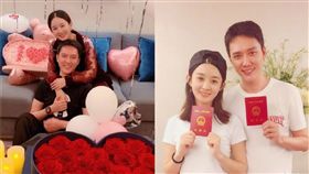  趙麗穎/馮紹峰/放閃/宣布結婚。(翻攝微博)