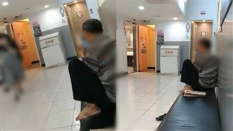 怪伯蹲坐賣場女廁外　手機朝內按快門