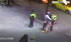 喝醉,毆警,壓制,新北,監視器,翻攝畫面