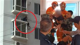 驚險！沿水管25樓爬到8樓　蜘蛛人老翁背後有洋蔥（圖／梨視頻）