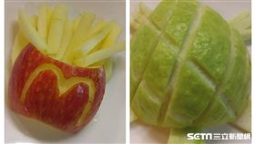 網友神刀工用蘋果刻出根根分明的薯條。（圖／取自臉書社團爆怨公社）
