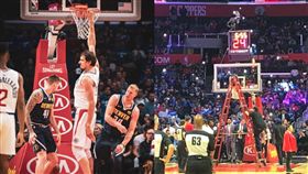 恐怖巨神兵！他灌籃免起飛…籃框壞了 
NBA,洛杉磯快艇,Boban Marjanovic,巨神兵 
翻攝自推特