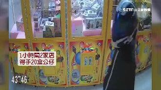竊賊開車戴安全帽　闖娃娃機店偷公仔