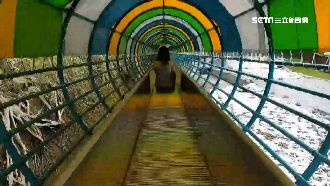 全台瘋！80公尺滾輪溜滑梯小孩搶玩