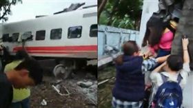 ▲台鐵普悠瑪6432次於新馬車站驚傳出軌事故，從直播看來相當驚悚嚴重。（圖／翻攝自縣議員參選人（蘇澳區）吳淑貞）